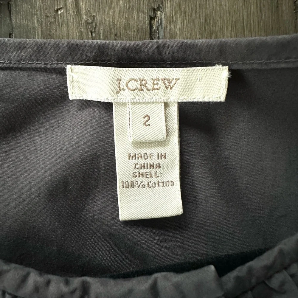 J. Crew Carly Ruffle Tiered Button Front Mini Dress Gray Size 2